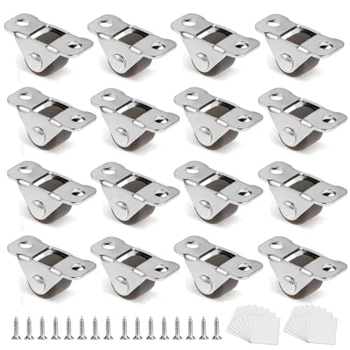 Luxinika 1/2 Inch Mini Rigid Caster Wheels | Low Profile Rubber Casters Set 16 thumbnail 1