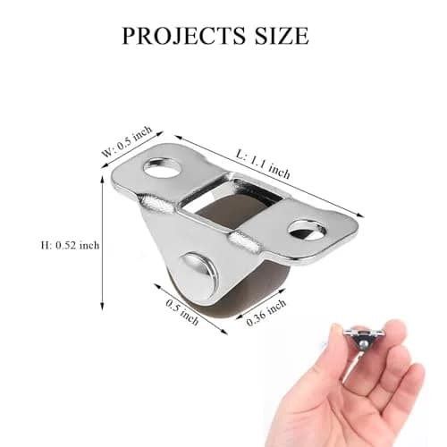 Luxinika 1/2 Inch Mini Rigid Caster Wheels | Low Profile Rubber Casters Set 16 thumbnail 6