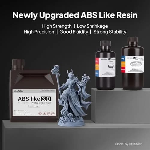 ELEGOO ABS-Like 3.0 Resin Grey 1000g (1kg / 35.2oz) | High Strength & Toughness for Functional Prints thumbnail 2