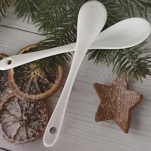 Honkenda White Ceramic Coffee Spoon 13cm (5.1 Inch) | Set of 12 | Smooth & Dishwasher Safe thumbnail 6