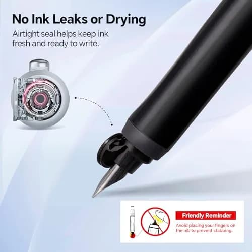 WRITECH Retractable Fountain Pen Set Fine Nib Black Ink | 0.3mm thumbnail 4