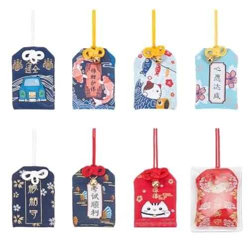 WEBEEDY 16 Pieces Japanese Omamori Amulet for Safe Travel & Luck | Blessing & Success Charm thumbnail 1