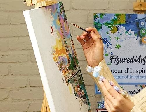 Figured'Art Paint by Numbers Kit for Adults Moon Reflection on The Lake 16"x20" | Relaxing Creative Hobby thumbnail 3