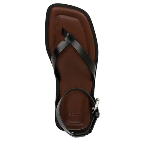 Vince Samuela Ankle Strap Sandals Black Leather 6 M | Flat Lug-Sole Casual Footwear thumbnail 7