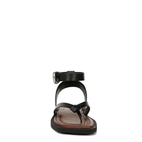 Vince Samuela Ankle Strap Sandals Black Leather 6 M | Flat Lug-Sole Casual Footwear thumbnail 2
