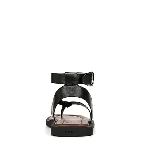 Vince Samuela Ankle Strap Sandals Black Leather 6 M | Flat Lug-Sole Casual Footwear thumbnail 5