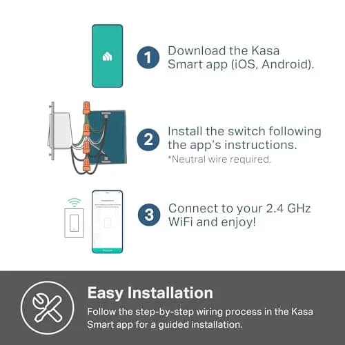 Kasa Smart Light Switch, Single Pole, Need Neutral Wire | Wi-Fi, Alexa & Google Compatible thumbnail 7