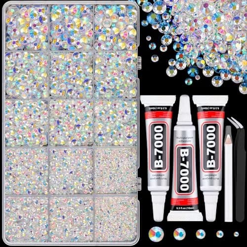 TINKRSTUFF Resin Jelly Rhinestones 16,000 pcs | AB Flatback Gems for Nail Art & Crafts thumbnail 1