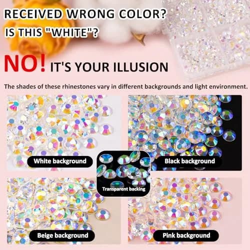 TINKRSTUFF Resin Jelly Rhinestones 16,000 pcs | AB Flatback Gems for Nail Art & Crafts thumbnail 7