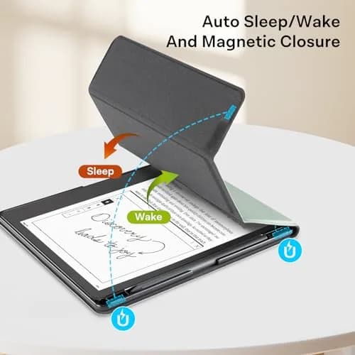 CoBak Sage Green Stand Case for Kindle Scribe 10.2 Inch (25.9 cm) | Premium Folio Leather Cover with Pen Holder & Auto Sleep/Wake thumbnail 5