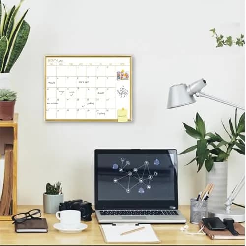 Marribol Golden Monthly Dry Erase Calendar Whiteboard 16"x12" | Magnetic Wall Planner thumbnail 4