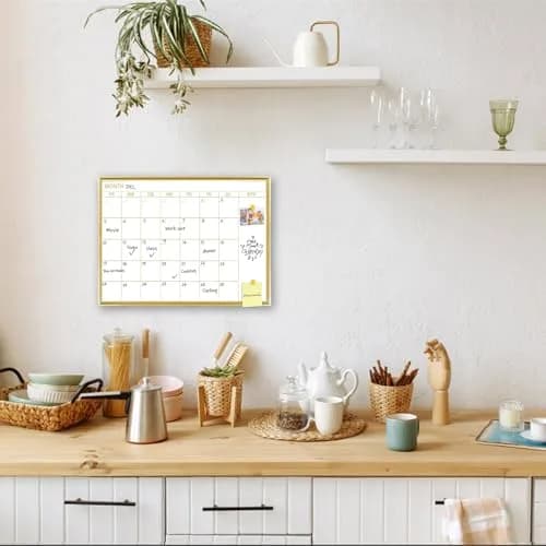 Marribol Golden Monthly Dry Erase Calendar Whiteboard 16"x12" | Magnetic Wall Planner thumbnail 6