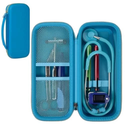 ALKOO Sky Blue Stethoscope Carrying Case with Internal Mesh Pockets & Elastic Slots | Professional Healthcare Organizer thumbnail 1