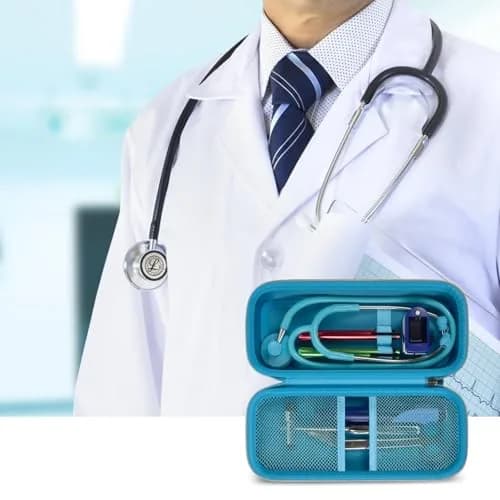 ALKOO Sky Blue Stethoscope Carrying Case with Internal Mesh Pockets & Elastic Slots | Professional Healthcare Organizer thumbnail 7