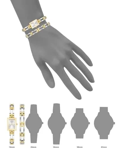 Anne Klein Women's Bracelet Watch Set | Silver Sunray Dial, 16.5mm Metal Case, Jewelry Clasp, Not Water Resistant thumbnail 2