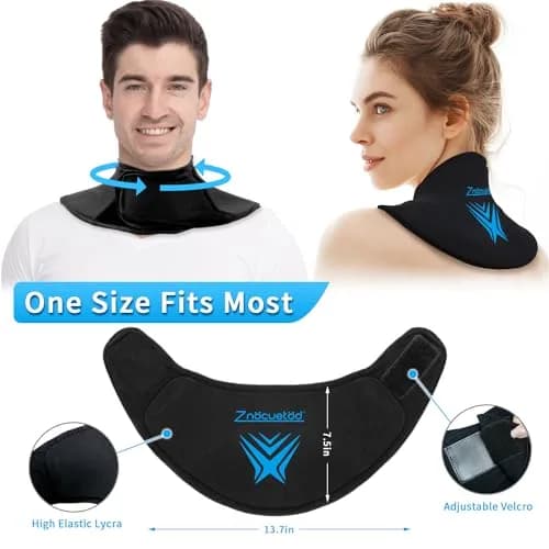 ZNÖCUETÖD Neck Ice Pack Wrap Reusable Gel Ice Packs for Cervical Injuries Pain Relief, Black thumbnail 4