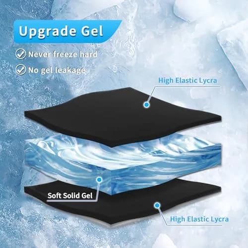ZNÖCUETÖD Neck Ice Pack Wrap Reusable Gel Ice Packs for Cervical Injuries Pain Relief, Black thumbnail 2