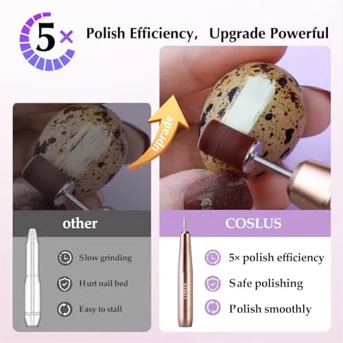 COSLUS C40 Electric Nail Drill Machine Golden | Professional Acrylic Gel Dip Powder Nails, Portable Manicure Pedicure Tools thumbnail 2