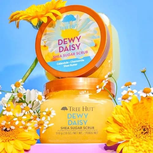 Tree Hut Shea Sugar Scrub, Dewy Daisy, 18 oz | Exfoliating & Nourishing Body Treatment thumbnail 2