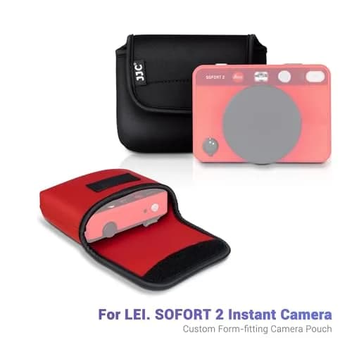 JJC Camera Case for Leica Sofort 2, Fuji X Half, Kodak Ektar H35N, Pixpro WPZ2 (160x120x35mm) | Red Neoprene Pouch thumbnail 2