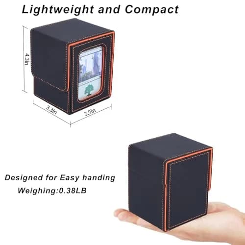 AFIING Commander Deck Box for 100 Double Sleeved Cards | Fits MTG EDH TCG with Side Window & Dividers thumbnail 5