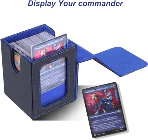 AFIING Commander Deck Box for 100 Double Sleeved Cards | Fits MTG EDH TCG with Side Window & Dividers thumbnail 2