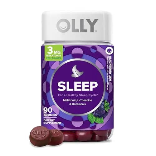 OLLY Sleep Support Gummy Supplement, 3 mg Melatonin, L-Theanine - 90 Count | Supports Healthy Sleep Cycle thumbnail 1