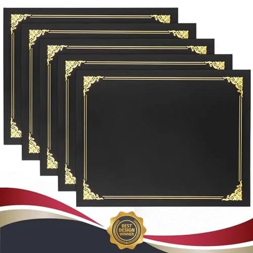 COIDEA Black Certificate Holders 10-Pack | 24.4cm x 30.6cm (9.4" x 12") Diploma Covers thumbnail 1