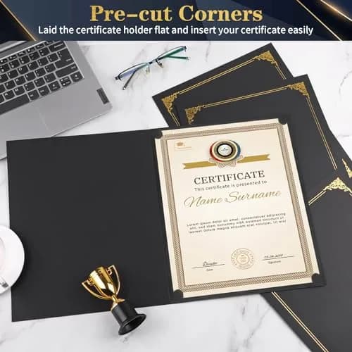 COIDEA Black Certificate Holders 10-Pack | 24.4cm x 30.6cm (9.4" x 12") Diploma Covers thumbnail 4