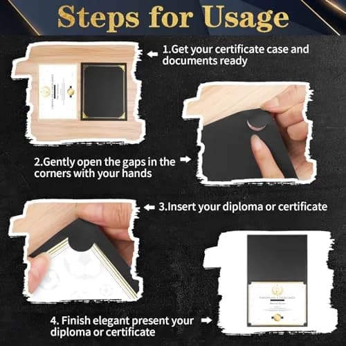 COIDEA Black Certificate Holders 10-Pack | 24.4cm x 30.6cm (9.4" x 12") Diploma Covers thumbnail 7