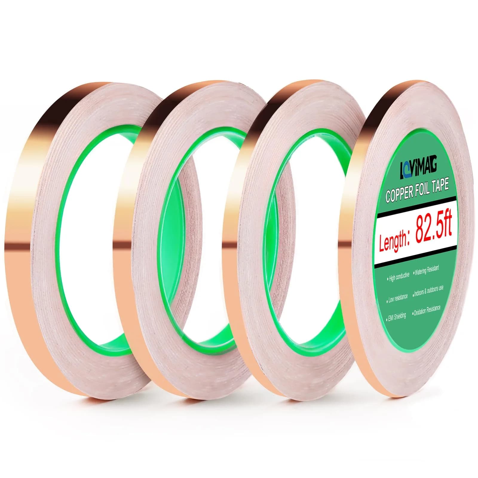 LOVIMAG Copper Foil Tape 25mm (0.98 Inch) x 82.5ft | High Conductivity Industrial Adhesive Tape