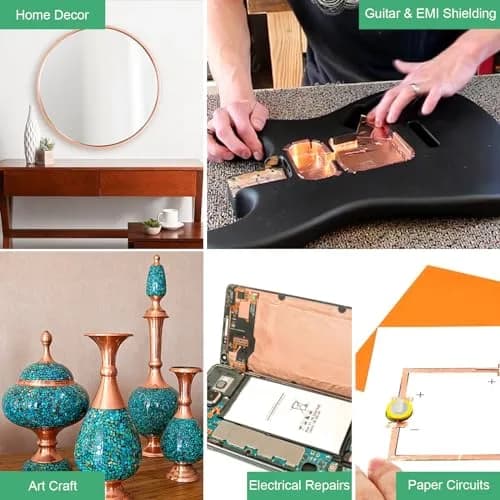 LOVIMAG Copper Foil Tape 4 Sizes (0.2-0.4 Inch) x 72.6FT | High Conductivity for Electronics & Crafts thumbnail 2