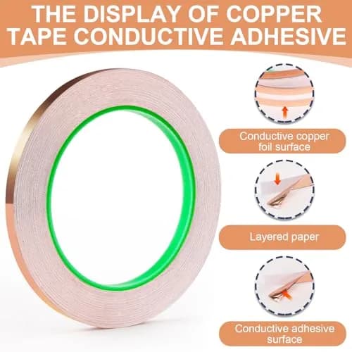LOVIMAG Copper Foil Tape 6.35mm x 25m (0.25in x 82.5ft) | Electrically Conductive Adhesive for EMI Shielding thumbnail 4