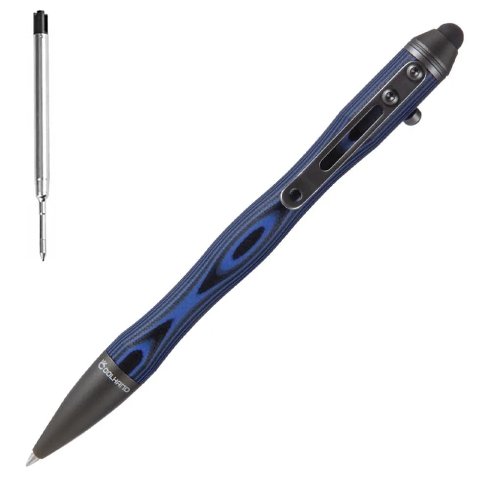 Cool Hand 5.7'' G10 EDC Bolt Action Pen, Touch Screen Stylus, Model 5375-N | Ergonomic large-hand grip, refillable, stylish navy