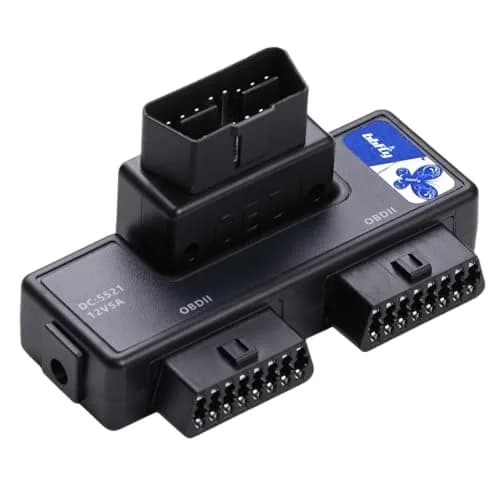 bbfly B33 OBD2 Splitter 1 Male to 2 Female J1962 Adapter with Rotatable Port | 12V 5A DC Connector thumbnail 1