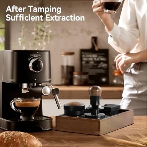MHW-3BOMBER 53.35mm Espresso Coffee Tamper with Three Spring Loaded Calibrated Espresso Tamper 30lbs | Titanium Coating Black thumbnail 5