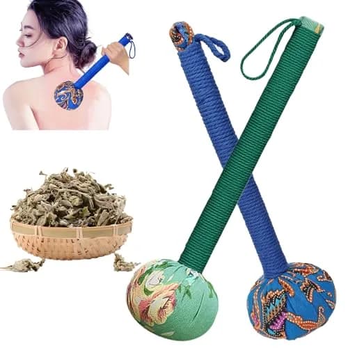 APSWUDR Manual Back Massager Hammer with Mugwort Essence | 25.9 cm (10.24 in) Length, 8.9 cm (3.5 in) Diameter thumbnail 1
