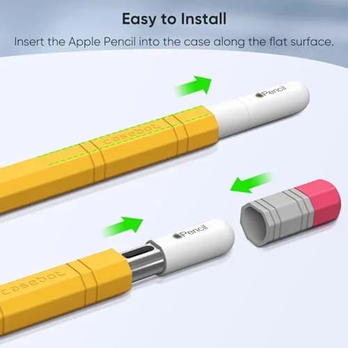 Fintie Soft Silicone Sleeve for Apple Pencil (USB-C), Yellow | Lightweight Pen Protective Cover, Anti-Slip Grip, Ergonomic Design, Writing & Drawing Comfort, Supports Magnetic Attachment thumbnail 6