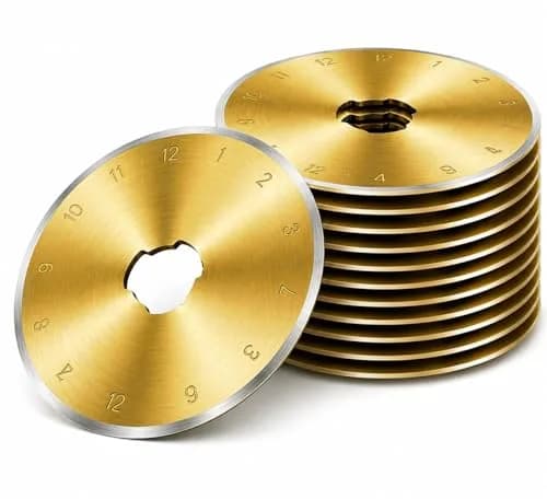 Kingsource 60mm Rotary Cutter Blades 10 Pack Titanium Coated SKS-7 Steel | Durable Replacement Blades for Quilting, Sewing, Fabric Cutting thumbnail 1
