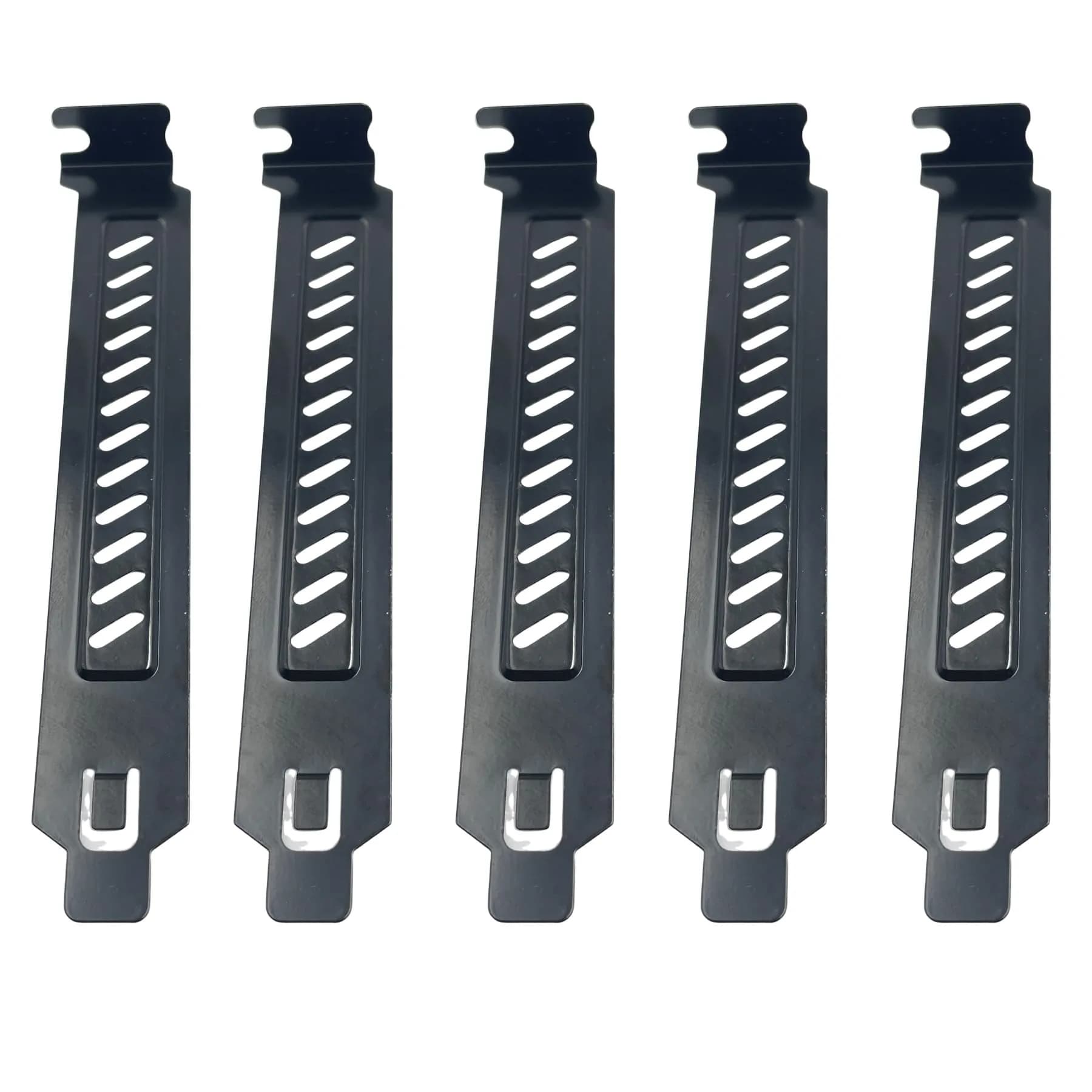daier 10PCS PCI Slot Covers with Screws, Metal Dust Filter Bracket Expansion Blanking Plate for Computer Cases (Silver, 10-Pack) — Black