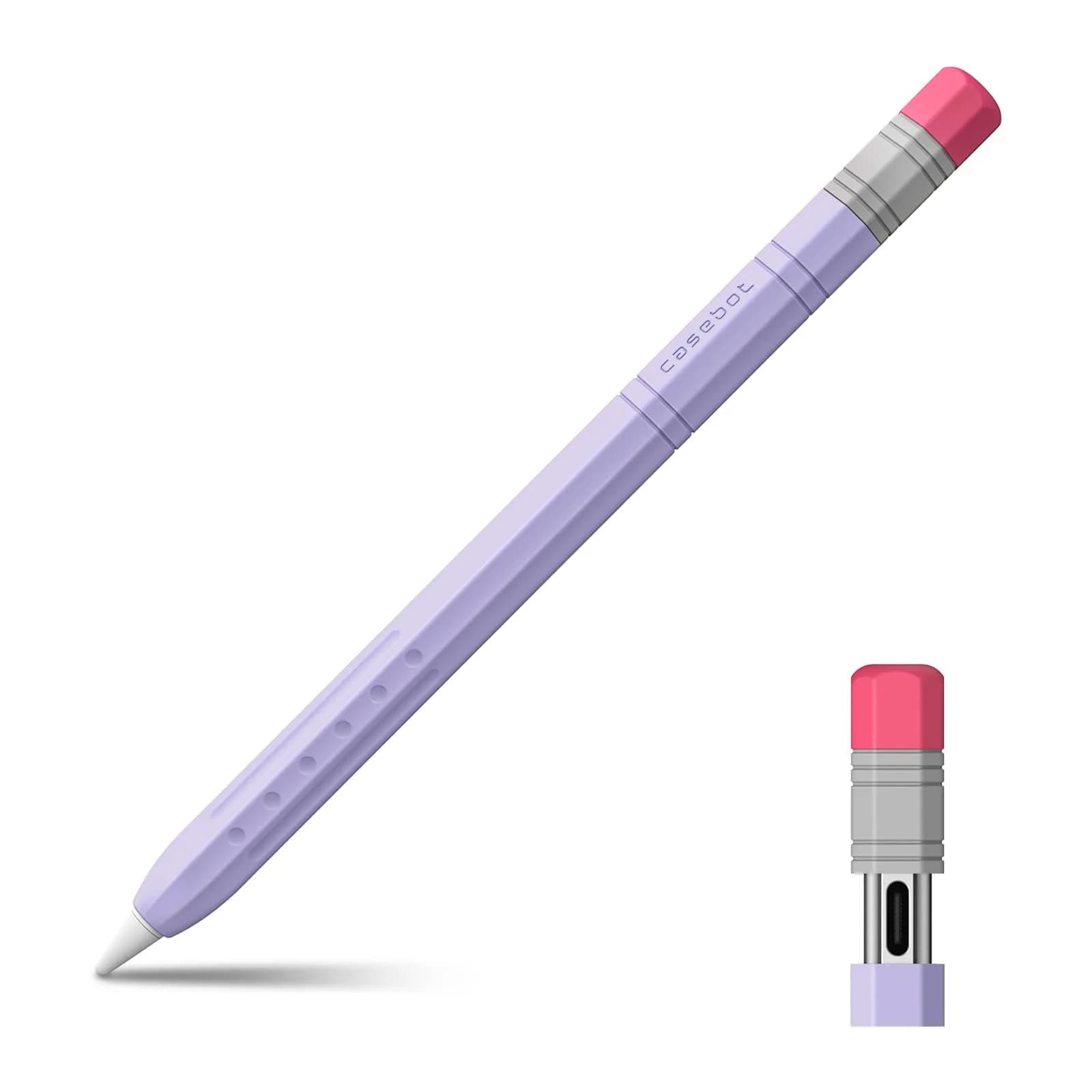 Fintie Soft Silicone Sleeve for Apple Pencil (USB-C) Lilac Purple | Lightweight Pen Protective Cover