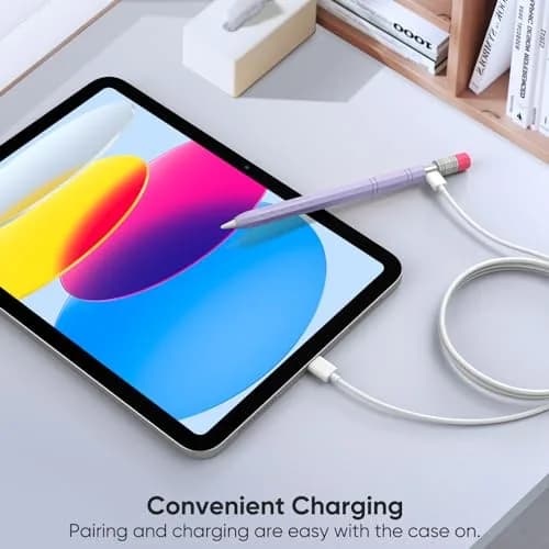 Fintie Soft Silicone Sleeve for Apple Pencil (USB-C) Lilac Purple | Lightweight Pen Protective Cover thumbnail 3