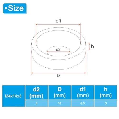 PATIKIL M4 Finish Countersunk Washer, 10pcs 14mm Dia. 3mm Tall | Solid Stainless Steel for Construction thumbnail 2