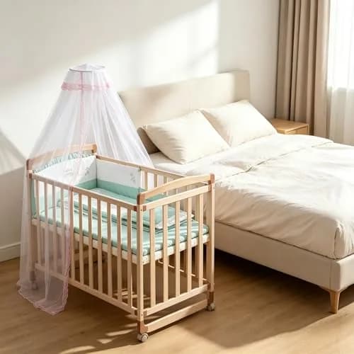 Vawolecy Universal Crib Mosquito Net with Lace Dome Canopy No Stand | Breathable Polyester Mesh, 63in Height x 177in Perimeter thumbnail 5