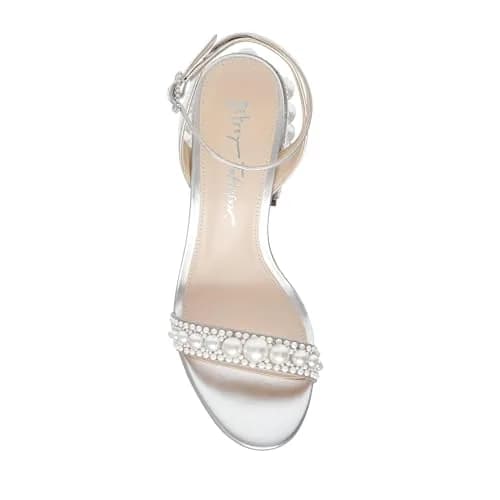 Betsey Johnson Lexi Silver Heeled Sandal 7 | Embellished Block Heel for Evening Wear thumbnail 2