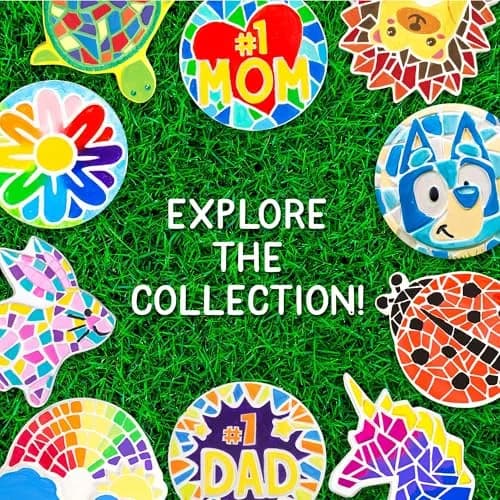 Creative Roots Paint Your Own #1 Dad Stepping Stone Kit | 7 inch Ceramic, 6 Acrylic Paints & Brush thumbnail 6