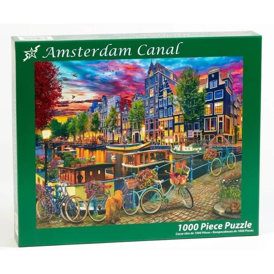 Vermont Christmas Company Amsterdam Canal Jigsaw Puzzle 1000 Piece | Large Interlocking & Randomly Shaped Pieces thumbnail 2