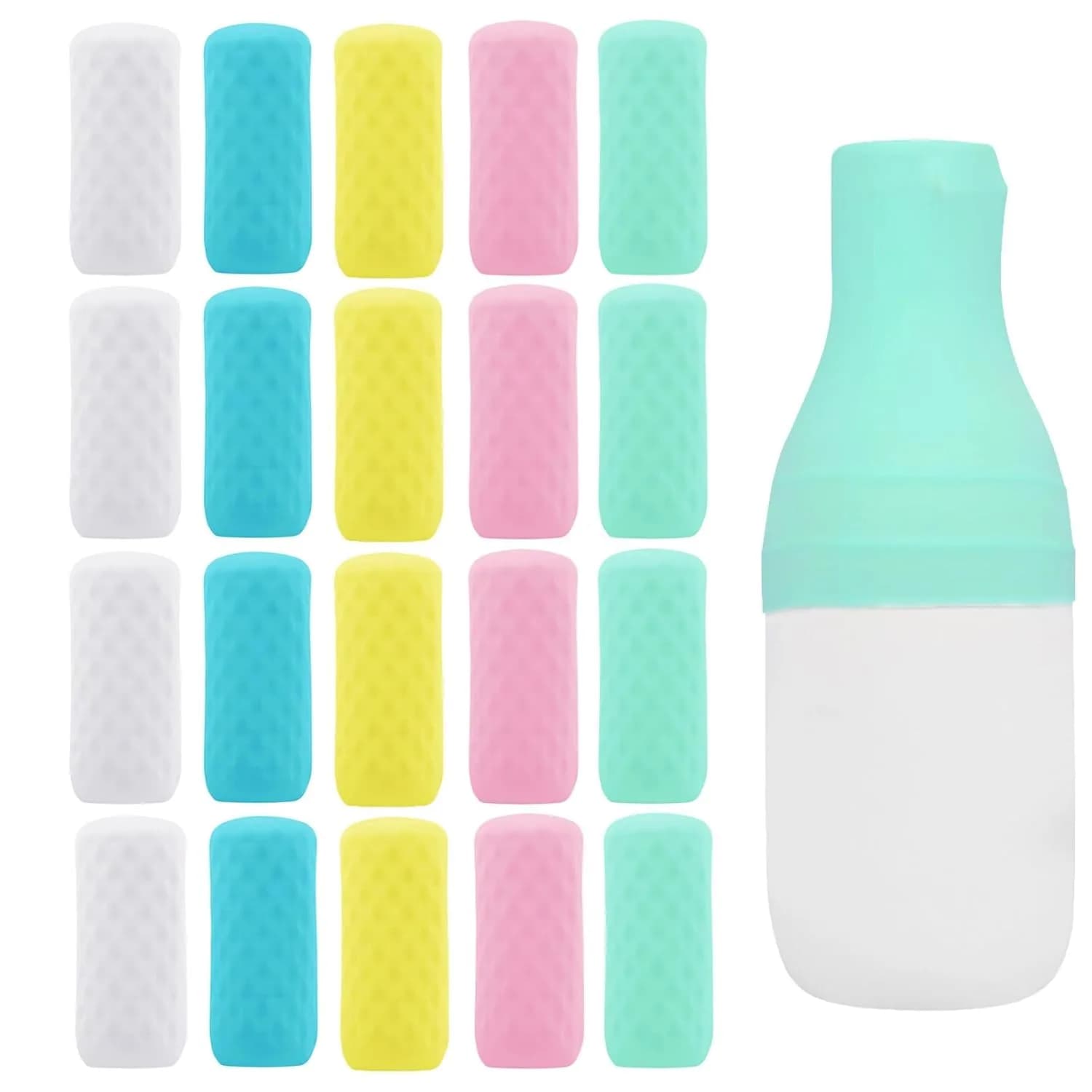FOROUME 20 Pack Silicone Bottle Covers Leak Proof Travel Essentials Unisex