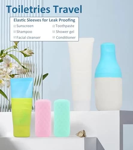 FOROUME 20 Pack Silicone Bottle Covers Leak Proof Travel Essentials Unisex thumbnail 4