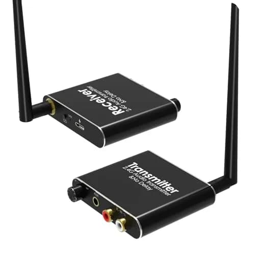 Tendak Wireless Audio Transmitter Receiver Set 2.4GHz | Long Range, Low Delay, RCA & 3.5mm Out/Input thumbnail 1
